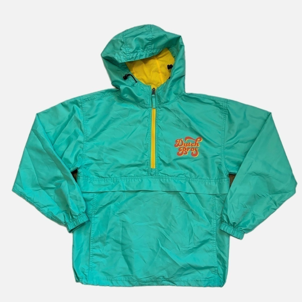 Dutch Bros Coffee Unisex Mint Green 1/2
Zip Pullover Windbreaker Hoodie Size Sm